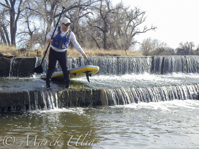 paddling South Platte River by SUP