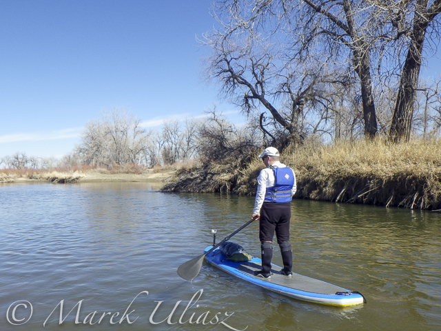 paddling South Platte River by SUP