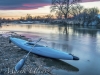 kayak and river at dusk