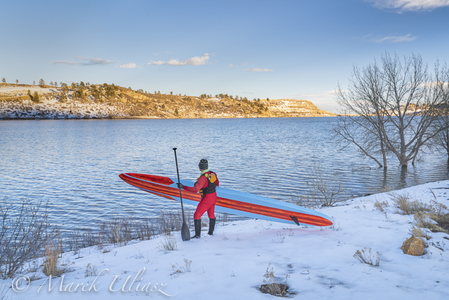 Winter Stand Up Paddling on Horsetooth Reservoir