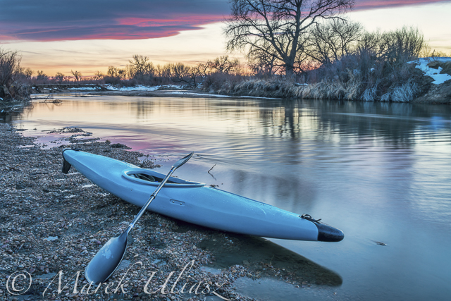 Lower Saint Vrain Creek – Paddling and Evening Blue Hour Photography